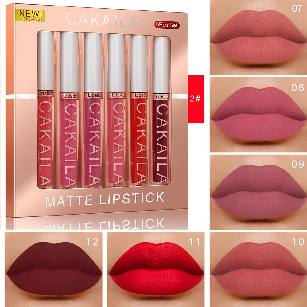 10/6 PCS Lipstick Set Matte Nude Liquid Lip Stain Makeup for women Non stick Cup Lip Gloss Waterproof Long lasting Cosmetics BeautiMass