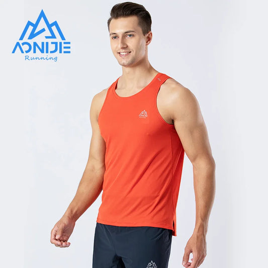 AONIJIE FM5126 Man Male Quick Drying Sports Undershit Running I-shaped Vest Sleeveless Summer Tank Top For Marathon Fitness BeautiMass