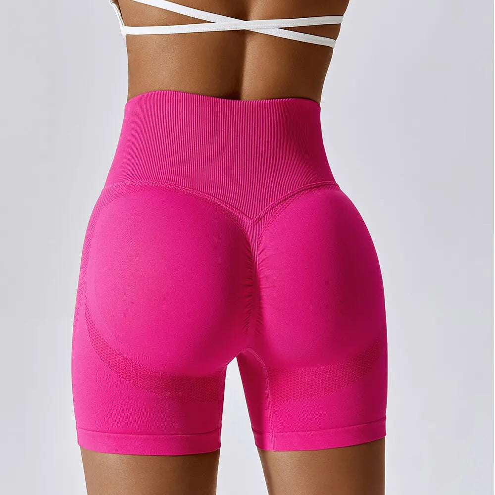 Women Seamless High Waist Sports Shorts For Cycling Jogging Fitness Gym Shorts Leggings - BeautiMass