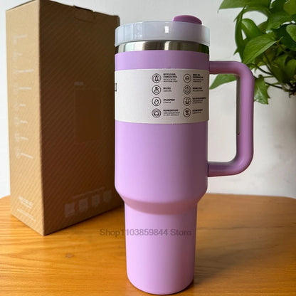 40Oz Stainless Steel Vacuum Insulated Tumbler With Lid And Straw Leakproof Flip Coffee Mugs - BeautiMass