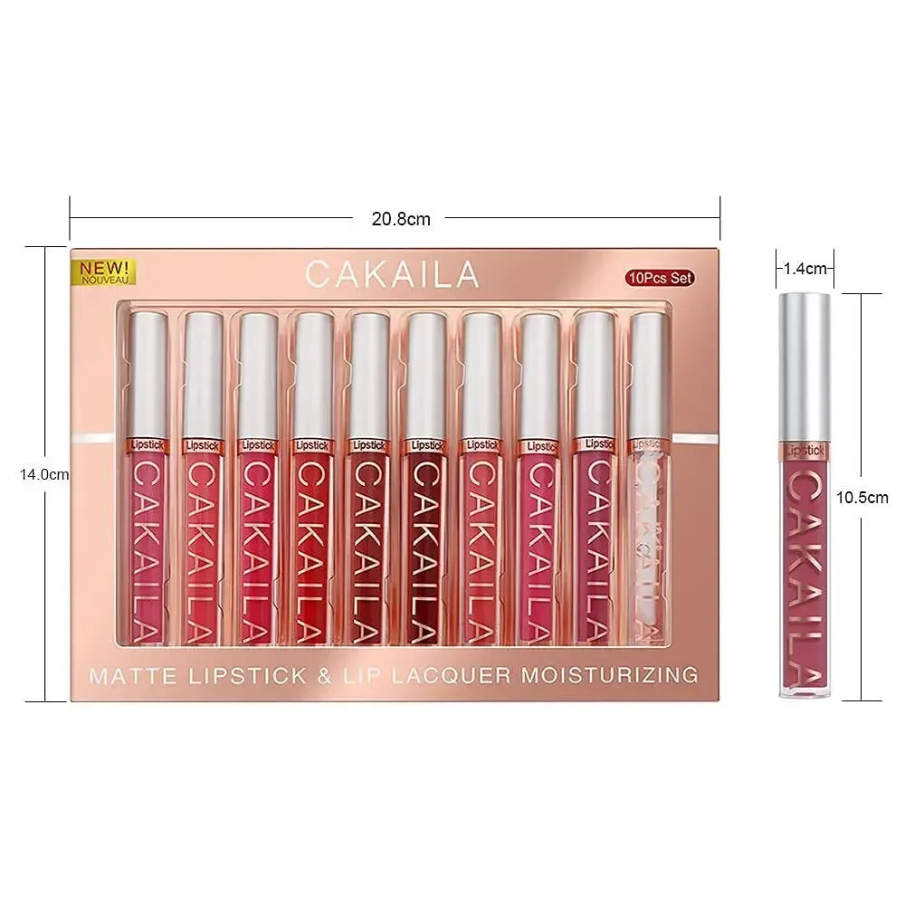 10/6 PCS Lipstick Set Matte Nude Liquid Lip Stain Makeup for women Non stick Cup Lip Gloss Waterproof Long lasting Cosmetics BeautiMass