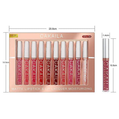 10/6 PCS Lipstick Set Matte Nude Liquid Lip Stain Makeup for women Non stick Cup Lip Gloss Waterproof Long lasting Cosmetics BeautiMass