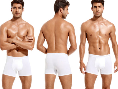 6pcs White Men Panties Cotton Boxers Underwear Pack Brand Underpants Slip Trunks - BeautiMass