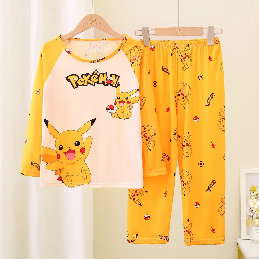 2pcs/set Pokemon Pikachu Kids Pajamas Cartoon Boys Girls Pajamas Sets - BeautiMass