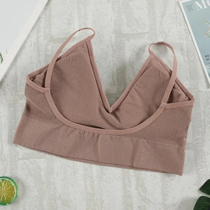 2Pcs Bra Set Underwear Set Women Panties Sexy G-String Seamless Bralette Female Lingerie Soft Tank Crop Top - BeautiMass