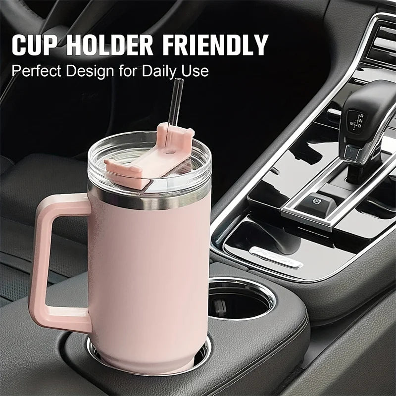 40oz Stainless Steel Insulated Water Bottle,Thermal Coffee Car Cup, Cold Hot Mugs Vacuum Flask - BeautiMass