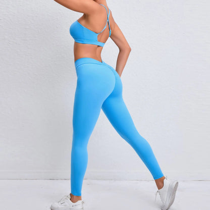 Yoga Women's Tracksuit 2PCS Fitness Yoga Sets Sportswear Workout Bra+High Waist Leggings Gym Clothing Sports Suits Athletic Wear - BeautiMass