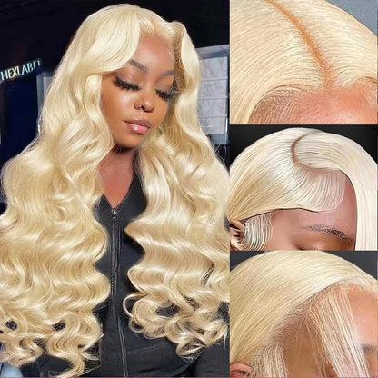 HD Lace Frontal Honey Blonde Human Hair 13x6 28 Inch Blonde Lace Front Body Wave Wigs - BeautiMass