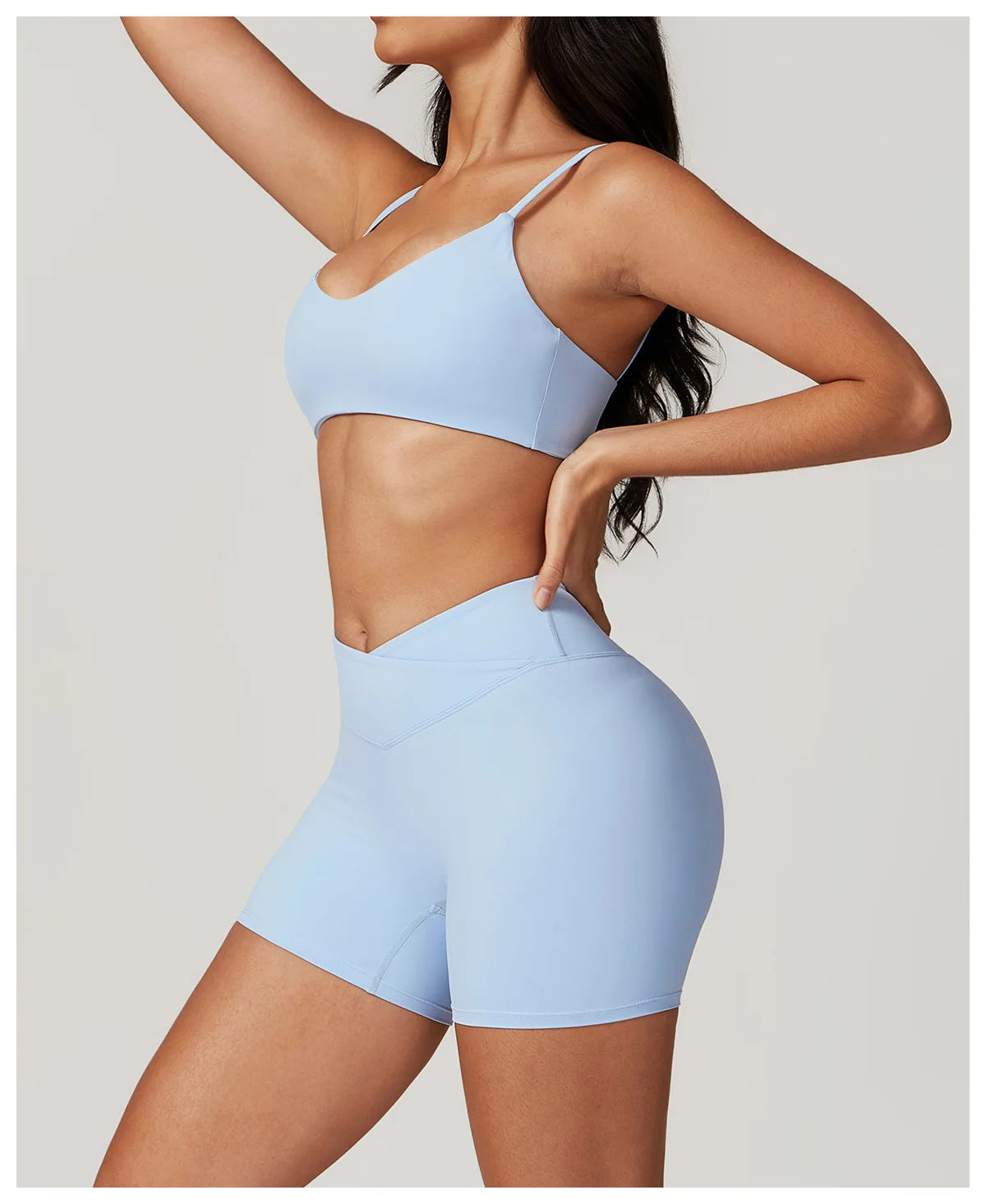 Yoga 2PCS Workout Clothes Short Sleeve Sport Suit Gym Crop Top High Waist Leggings - BeautiMass