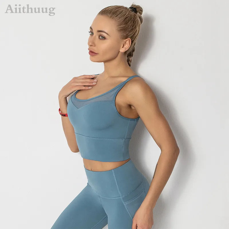 Aiithuug Yoga Bras Fitness Shirts Running Tops Sports Bras Gym Workout Crop Top Yoga Crop Tops Fitness Tank Top Running Bra BeautiMass