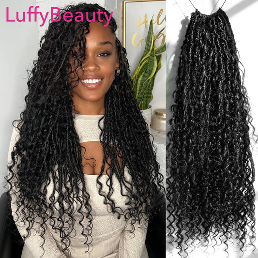 Boho Locs Braiding Crochet Dreadlocks Curly Ends Human Hair Extensions - BeautiMass