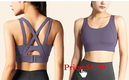 Aiithuug Yoga Bras Fitness Shirts Running Tops Sports Bras Gym Workout Crop Top Yoga Crop Tops Fitness Tank Top Running Bra BeautiMass