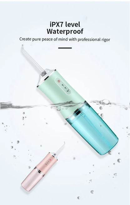 Oral Irrigator USB Rechargeable Water Flosser Portable Dental Water Jet 310ML Water Tank IPX7 Waterproof Teeth Cleaner Travel BeautiMass