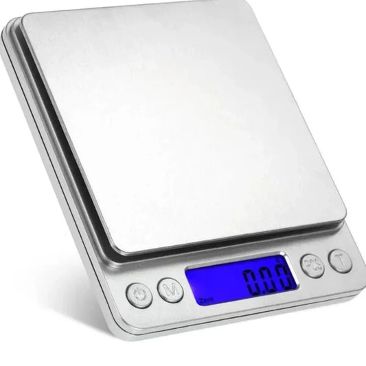 500g 0.01g Digital Electronic Weight Scale 3kg 0.1g Pocket Case Jewelry Food Scale Silver - BeautiMass