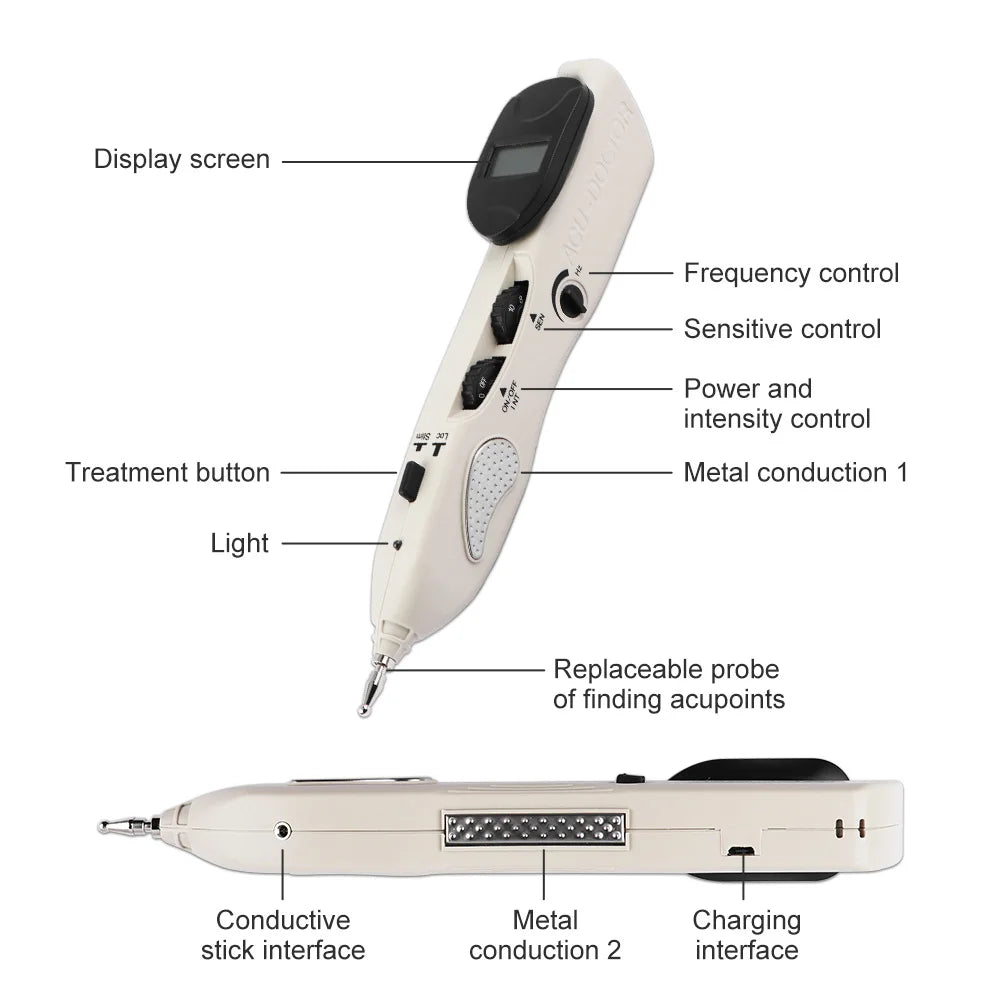 Acupuncture Pen With Digital Display Electro Acupuncture Point Muscle Stimulator - BeautiMass