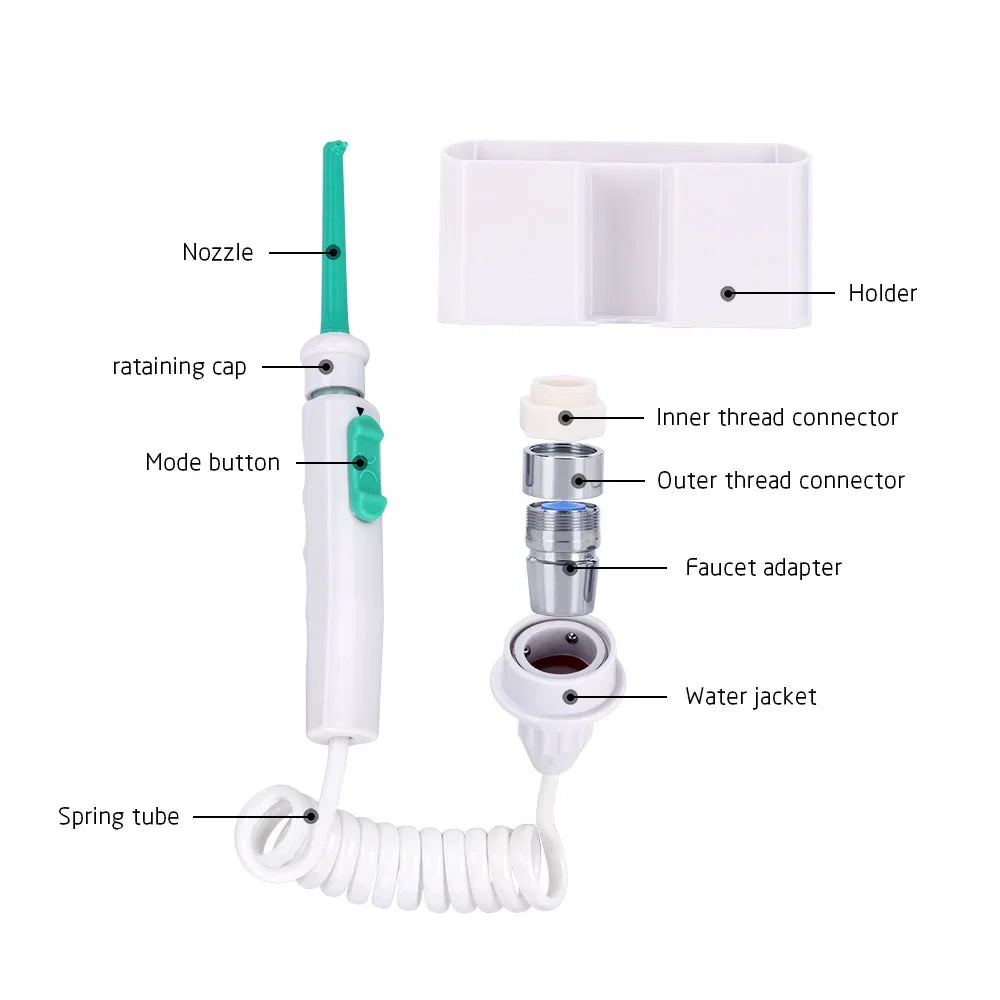 LISM Water Dental Flosser Faucet Oral Irrigator Floss Dental Irrigator Dental Pick Oral Irrigation Teeth Cleaning Machine BeautiMass