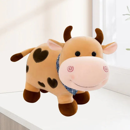 25cm Cartoon Kawaii Cow Plush Doll Toy Soft Bull Plush Animal Toy Pillow - BeautiMass