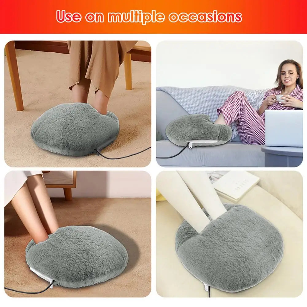 Winter USB Charging Electric Foot Heating Pad Universal Soft Plush Washable Foot Warmer Heater Household Foot Warming Mat BeautiMass