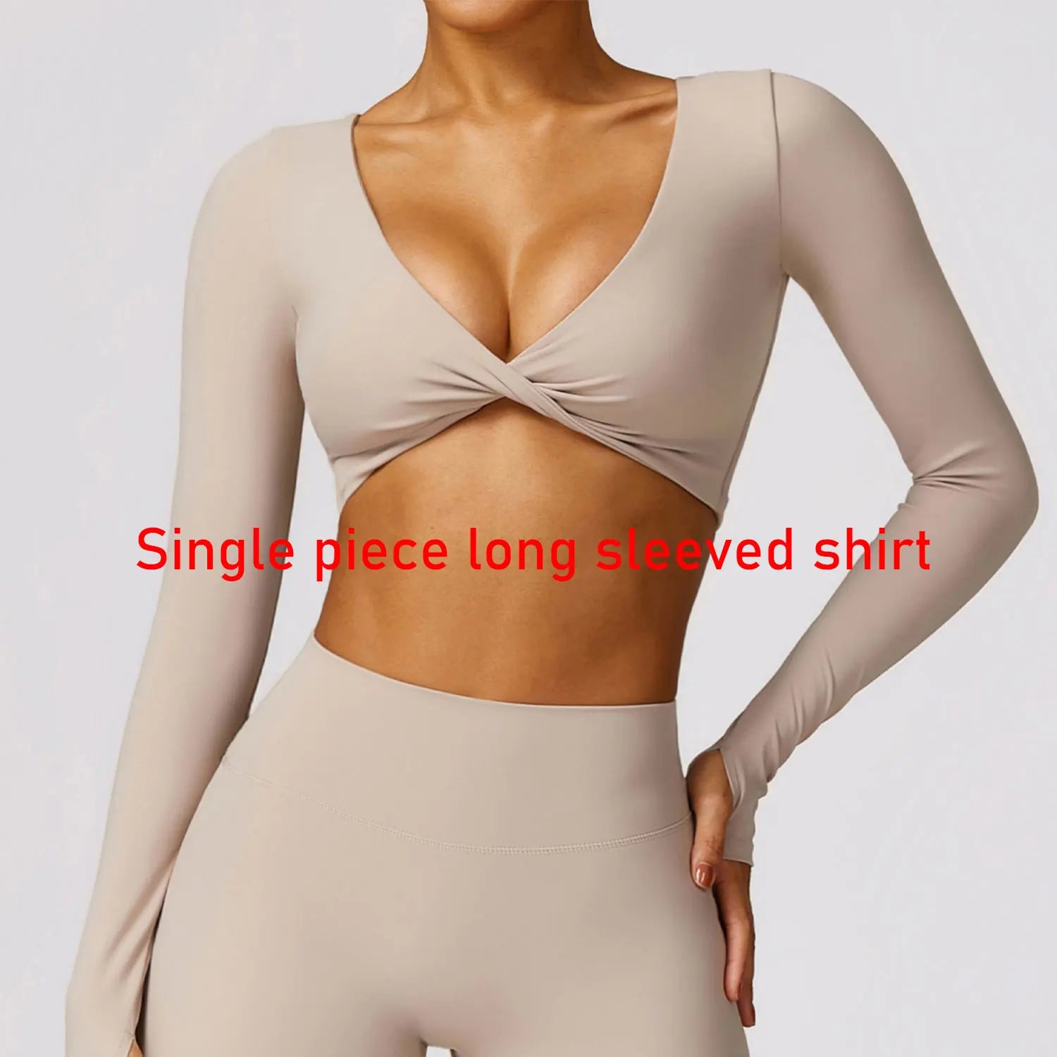 Yoga Shirts Long Sleeve Yoga Crop Tops Bra Integrated Gym Shirt - BeautiMass