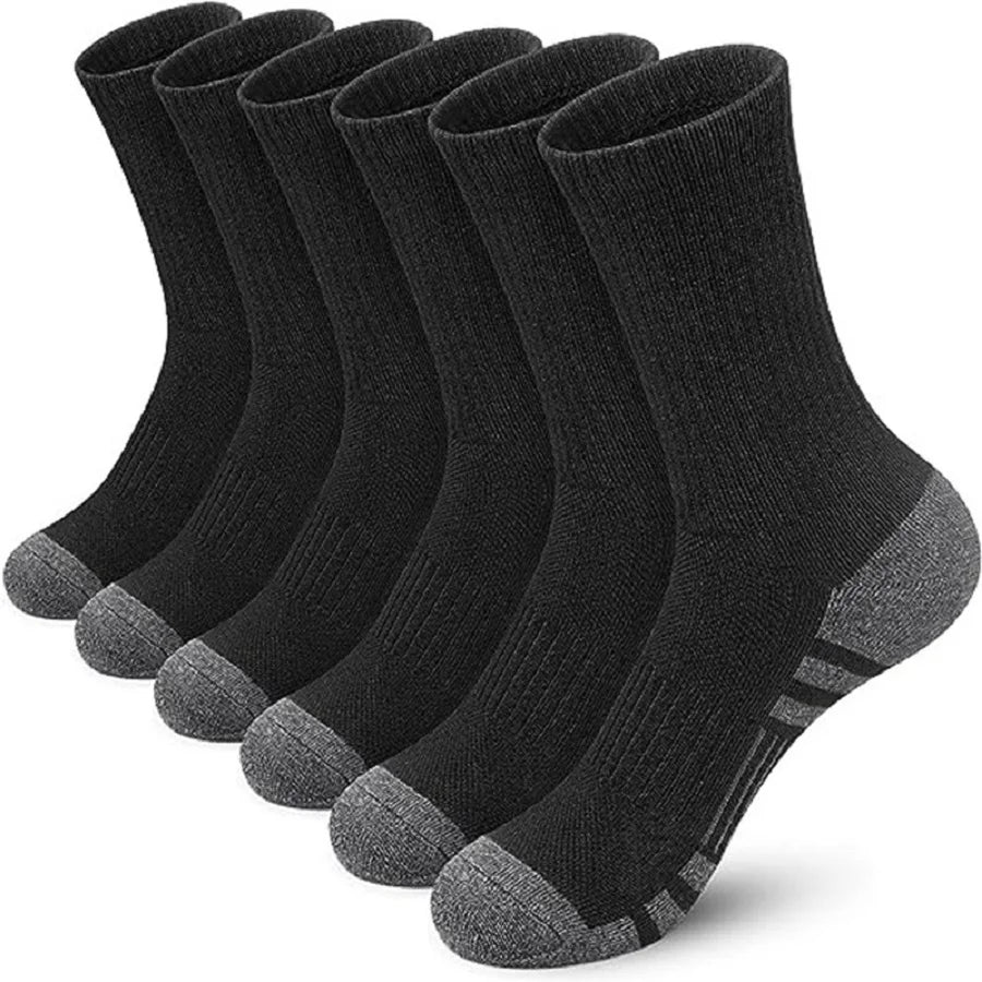 5 pairs of cotton sports socks black white & gray long socks - BeautiMass