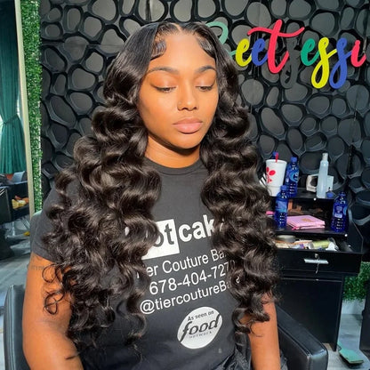 40 Inch Loose Deep Wave 13x6 HD Lace Frontal Human Hair Wig Brazilian Curly 13x4 - BeautiMass