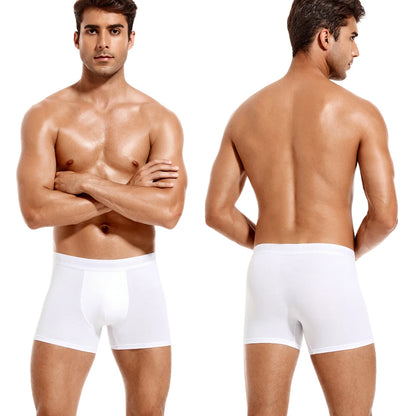 6Pcs White Boxers Man Underwear Mens Cotton Boxer Shorts Set - BeautiMass