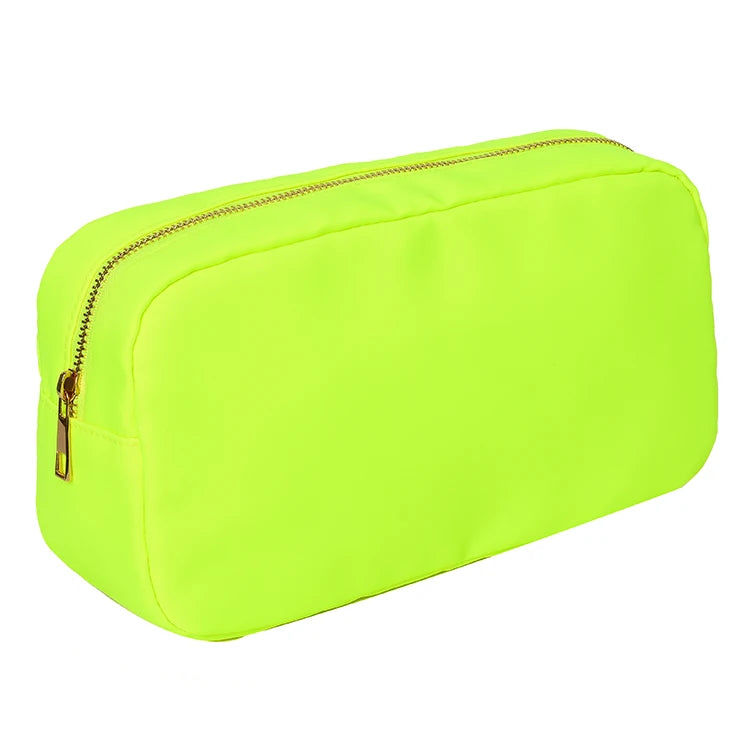 Waterproof Nylon Durable Toiletry Cosmetic Bag Solid Color - BeautiMass