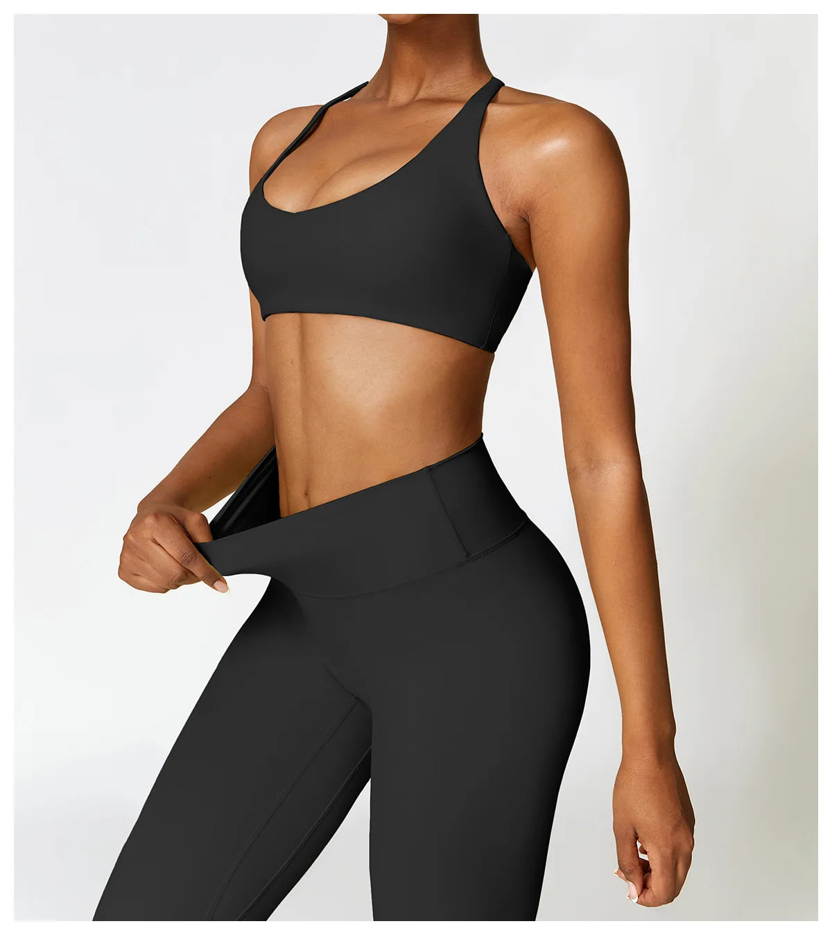 Yoga Clothing Suits Athletic Wear Women High Waist Leggings And Top Two Piece Sports Set Gym Tracksuit Fitness Workout Outfits - BeautiMass