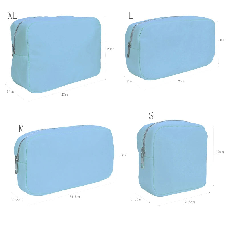 Waterproof Nylon Durable Toiletry Cosmetic Bag Solid Color - BeautiMass