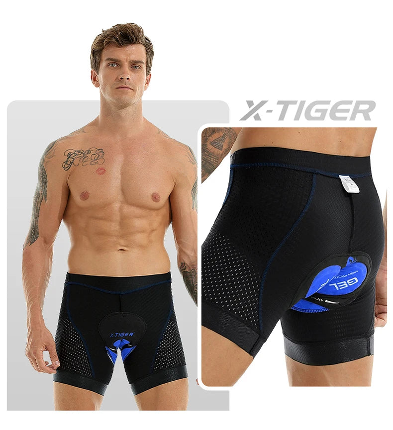 X-TIGER Cycling Underwear 5D Breathable Padded Gel Bike Shorts - BeautiMass