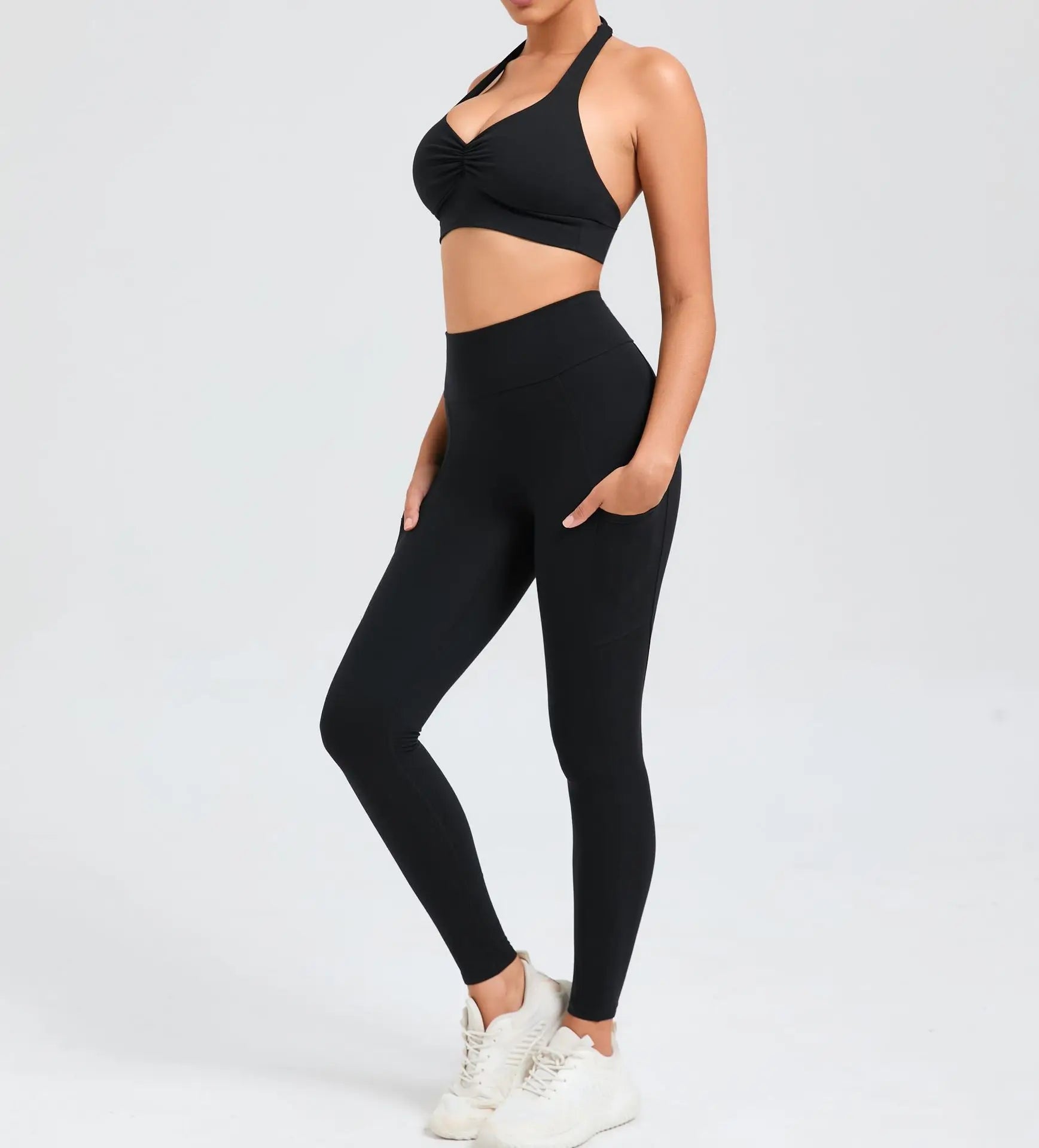 Women's Tracksuit Fitness Suit Yoga Sets Sportswear Clothes Bra+High Waist Leggings - BeautiMass