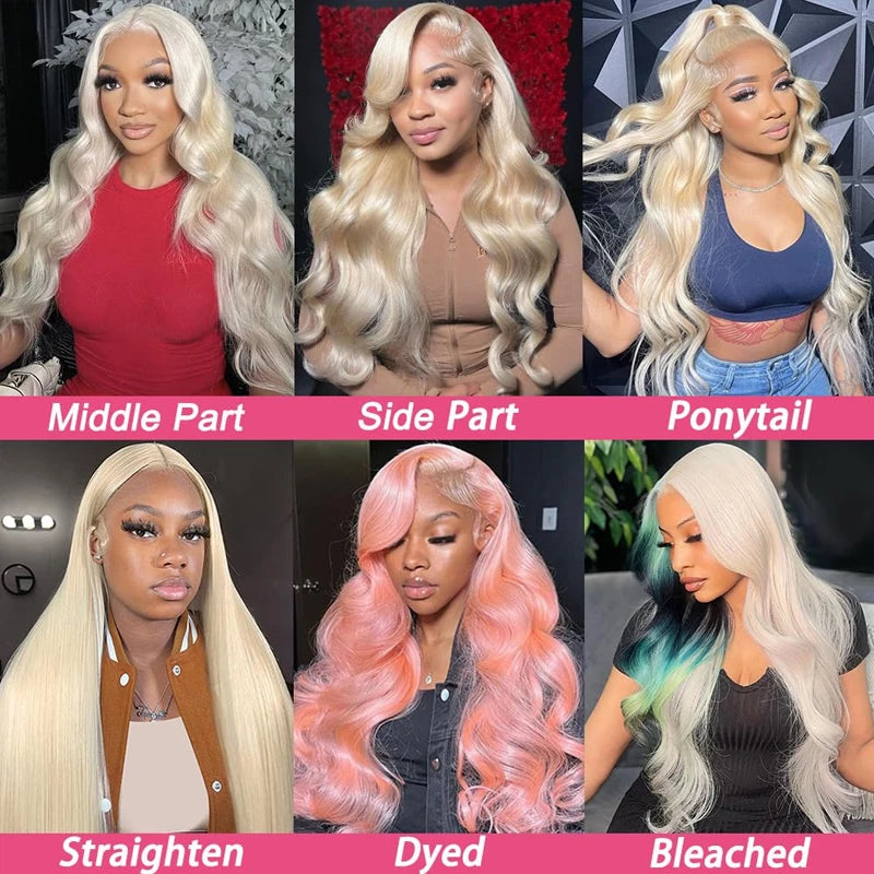 HD Lace Frontal Honey Blonde Human Hair 13x6 28 Inch Blonde Lace Front Body Wave Wigs - BeautiMass