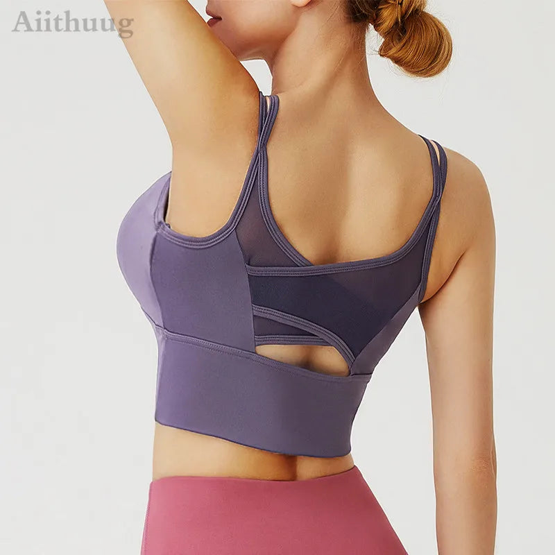 Aiithuug Yoga Bras Fitness Shirts Running Tops Sports Bras Gym Workout Crop Top Yoga Crop Tops Fitness Tank Top Running Bra BeautiMass