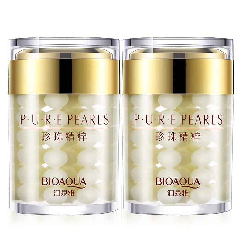 2pcs BIOAQUA Pure Pearl Face Cream Moisturizing Skin Firming Hydrating Facial Cream Beauty Health Skin Care BeautiMass