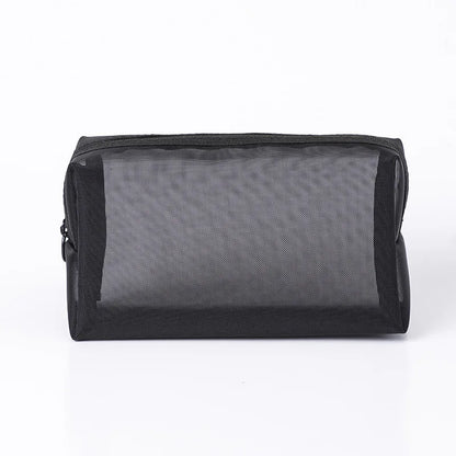 Transparent Mesh Zipper Cosmetic Women Organizer Bag - BeautiMass