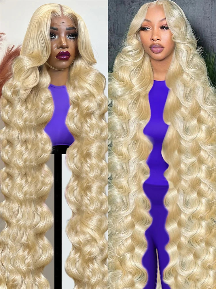 Water Wavy Hd Lace Frontal Body Wave 613 Honey Blonde Lace Human Hair Wigs - BeautiMass