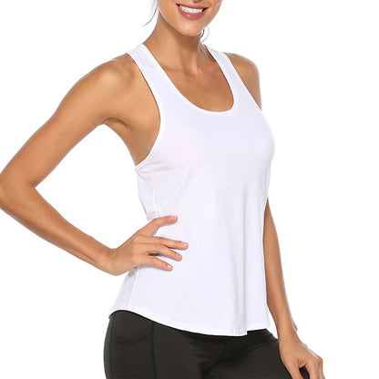 Yoga Gym Quick Dry Sports Shirt Cross Back Sleeveless Top - BeautiMass