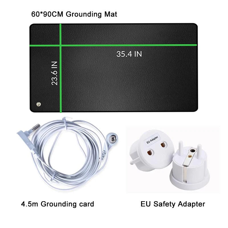 90x60cm Grounding Mat Pad Health With Earthing Cable Release Electrostatic - BeautiMass