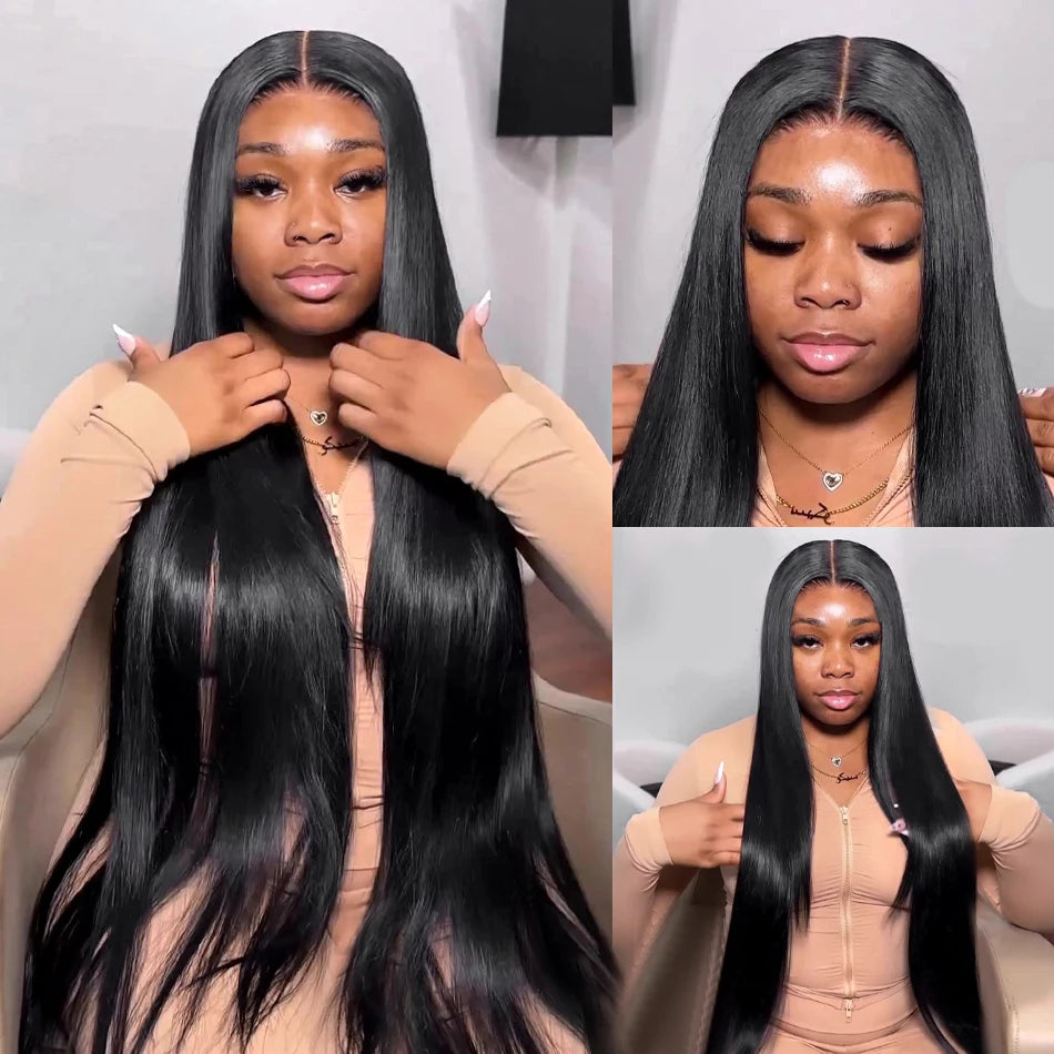 Pre Cut Glueless Wig Human Hair Ready To Wear And Go Preplucked Brazilian Bone Straight Human Hair Wigs - BeautiMass