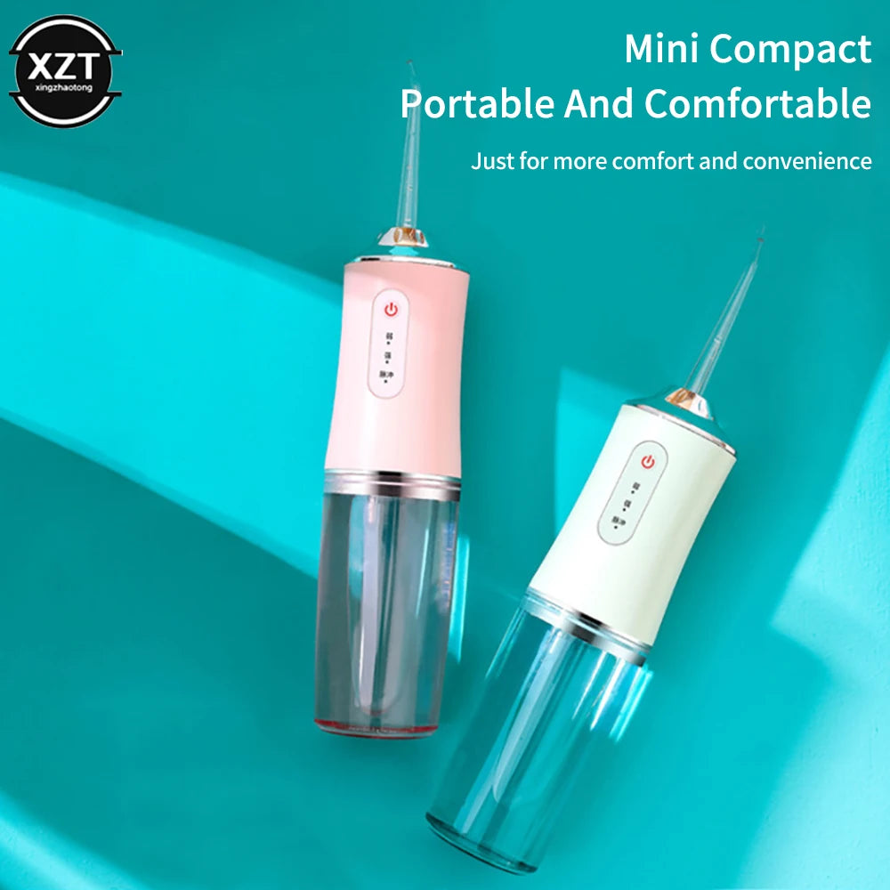 Portable Electric Flosser USB Rechargeable Oral Rinse Strong Water Pressure Tooth Cleaner 220ml Waterproof Tooth Scaler BeautiMass