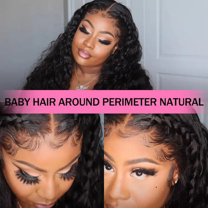 ISEE Hair Mongolian Water Wave Pre Bleached Knots 13x4 Lace Front Human Hair Wigs 4x4 Lace - BeautiMass