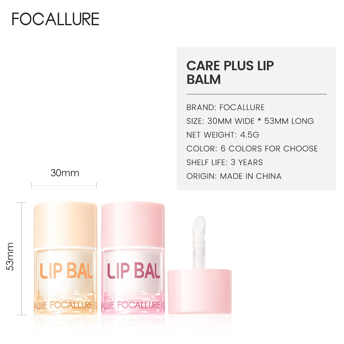 FOCALLURE 2 Pcs Lips Makeup Set Pearlescent Lipstick Pen Non-Sticky Mirror Lip Glosses Moisturizing Lip Balm Lipstick Cosmetics BeautiMass