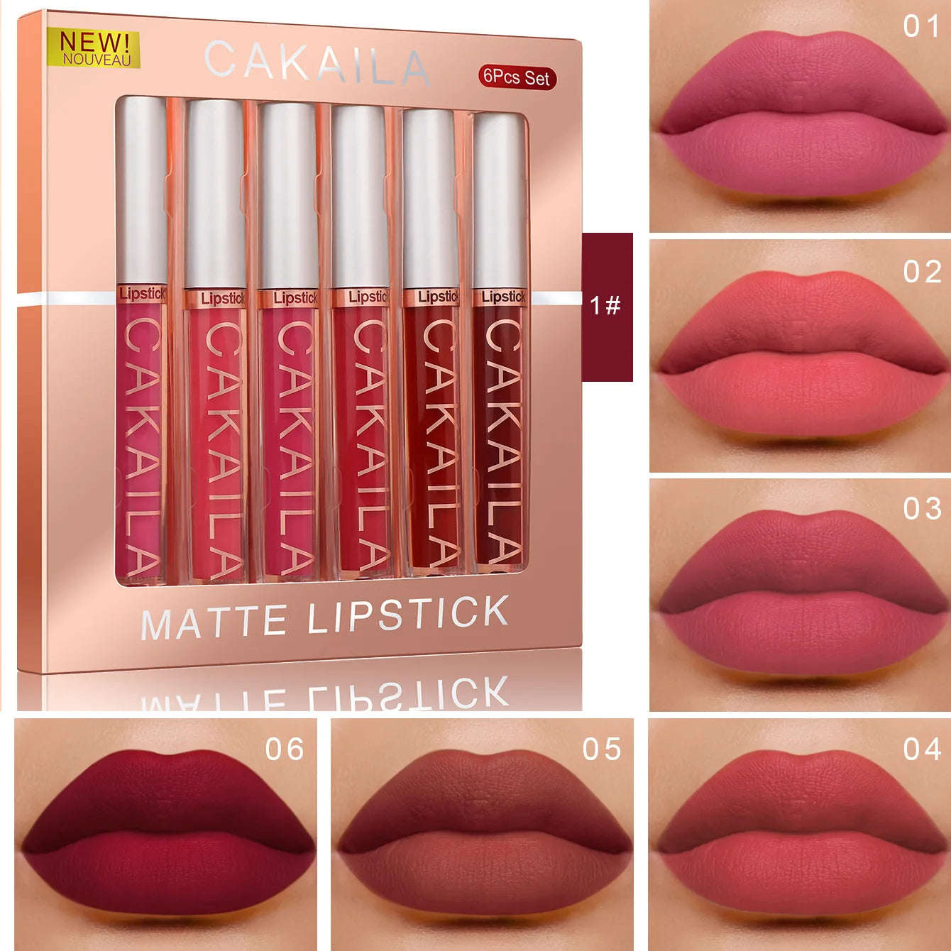 10/6 PCS Lipstick Set Matte Nude Liquid Lip Stain Makeup for women Non stick Cup Lip Gloss Waterproof Long lasting Cosmetics BeautiMass