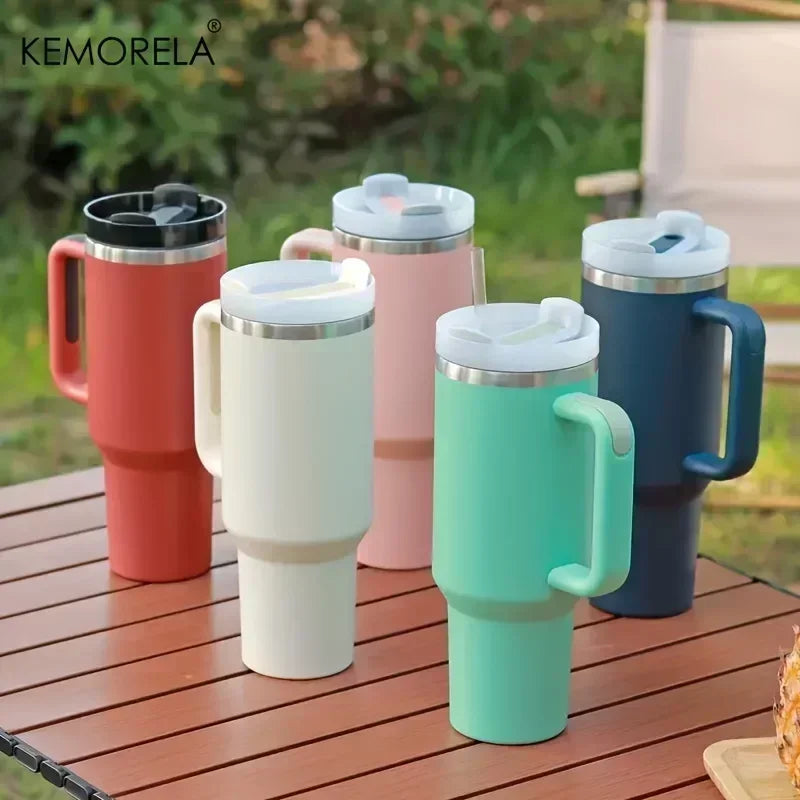 40oz 304 Stainless Steel Insulated Cold Hot Water Thermal Coffee Mugs Vacuum Flask - BeautiMass