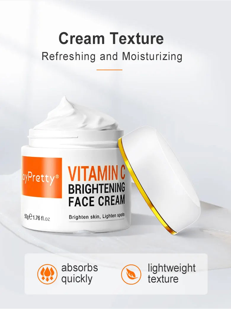 Vitamin C Face Cream Whitening Dark Spots Removal Moisturizing Facial Cream - BeautiMass