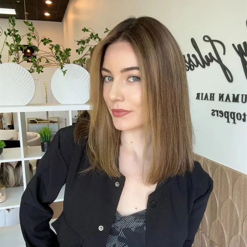 Dark Roots Short Straight Bob Ombre Ash Blonde Loose Wave Lace Front Wig Heat Resistant Fiber Hair Wig Glueless Synthetic Wigs BeautiMass