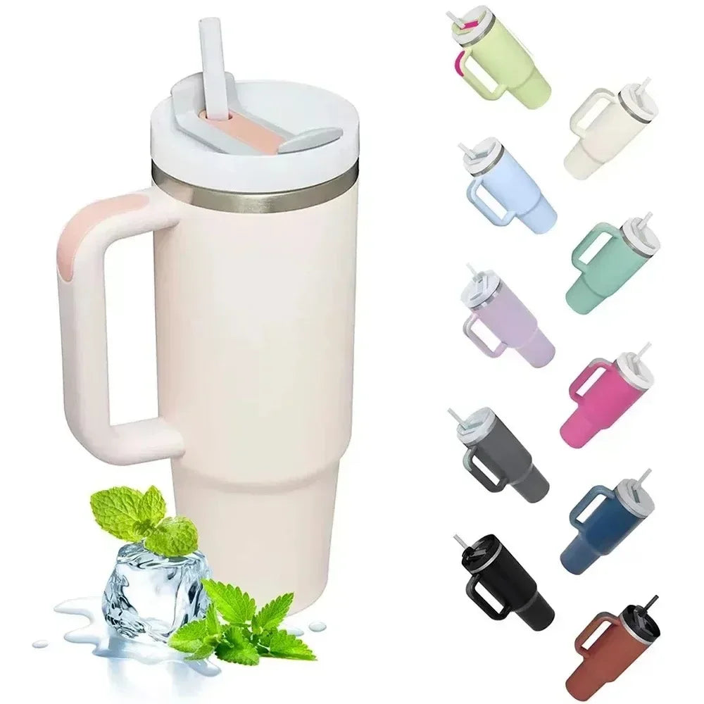 40oz 304 Stainless Steel Insulated Cold Hot Water Thermal Coffee Mugs Vacuum Flask - BeautiMass