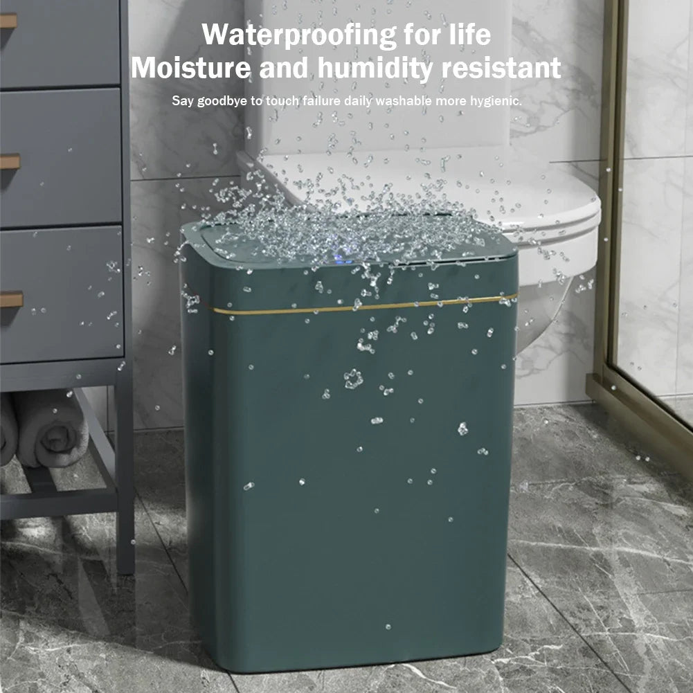 15/18L Smart Sensor Waterproof Intelligent Touchless Quiet Auto Motion Sensor Trash Can - BeautiMass