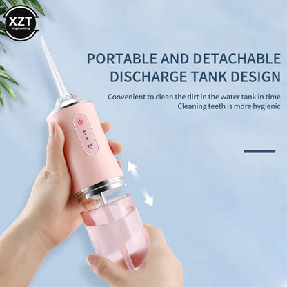 Portable Electric Flosser USB Rechargeable Oral Rinse Strong Water Pressure Tooth Cleaner 220ml Waterproof Tooth Scaler BeautiMass