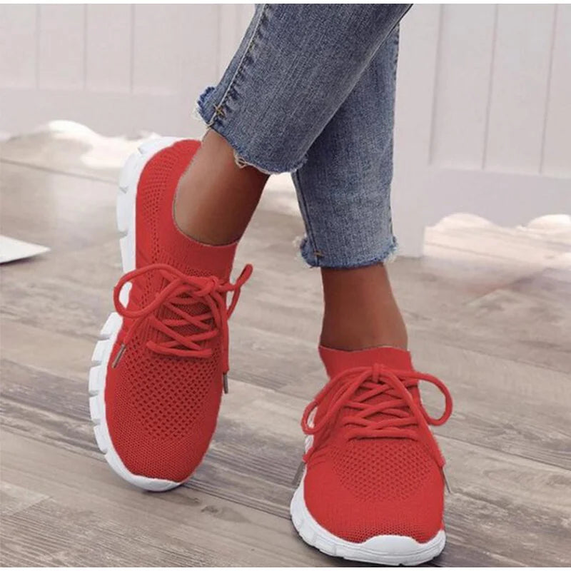 Women Slip on Mesh Light Breathable Running Sneakers Walking Shoes - BeautiMass